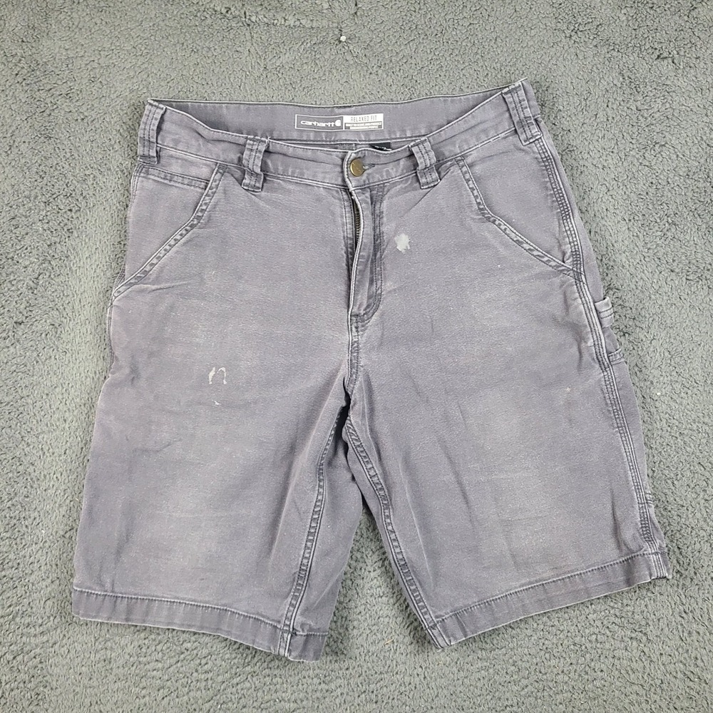 Carhartt Mens 30x11 Relaxed Fit Canvas Work Shorts Grey 103652 029 Utility